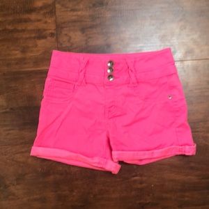 Pink jean shorts